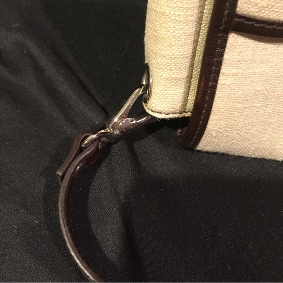 Ralph Lauren Purse - Shoulder, 12”x7”x3”, cream and brown, multiple pockets. - Picture 8 of 10